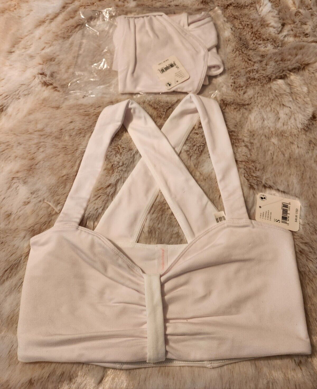 Free People FP All For You Bra Lot of 2 NEW white/Blanc Size Small $48