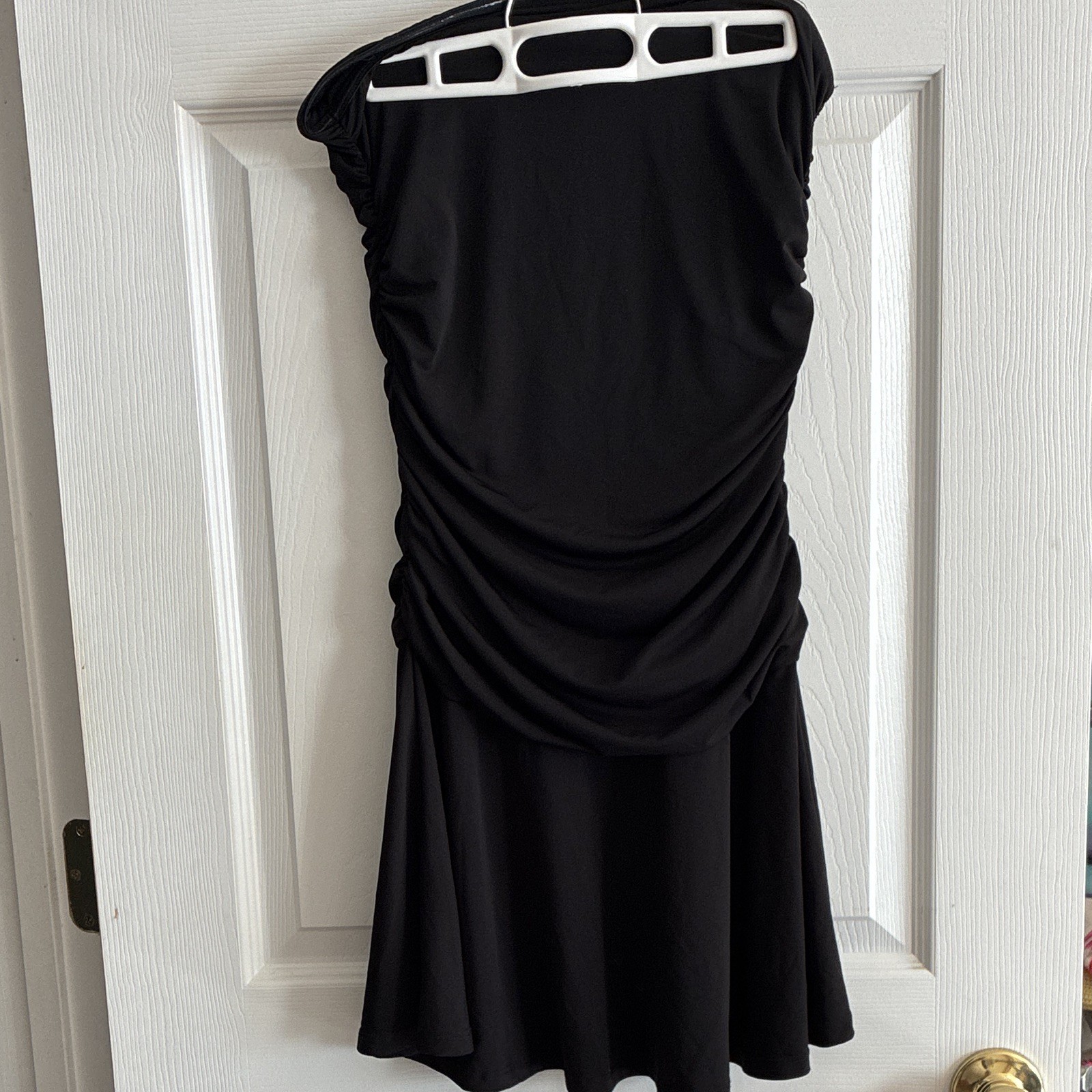 Camila Coelho Black Strapless Ruched Stretch Bodycon Mini Dress S