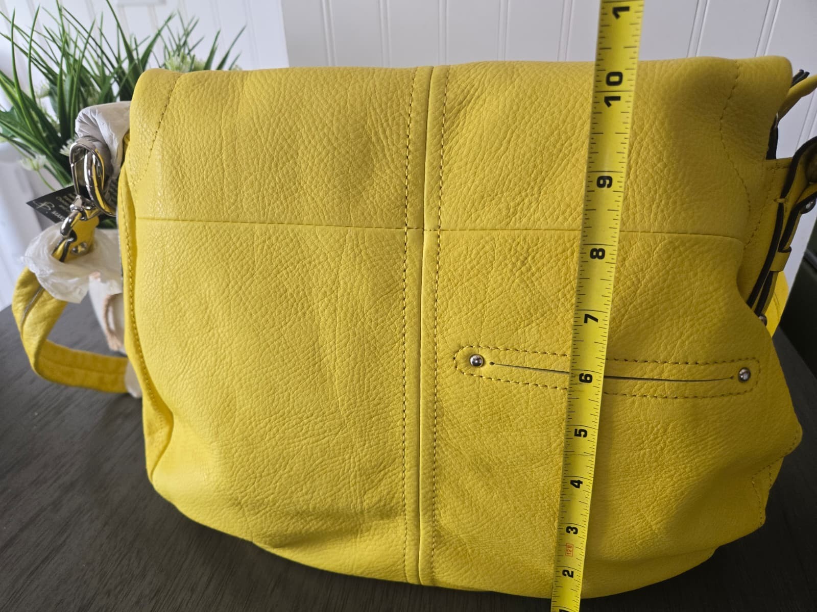 Brand New B. Makowsky Pebbled Leather Crossbody Bag Yellow Leather Purse NWT