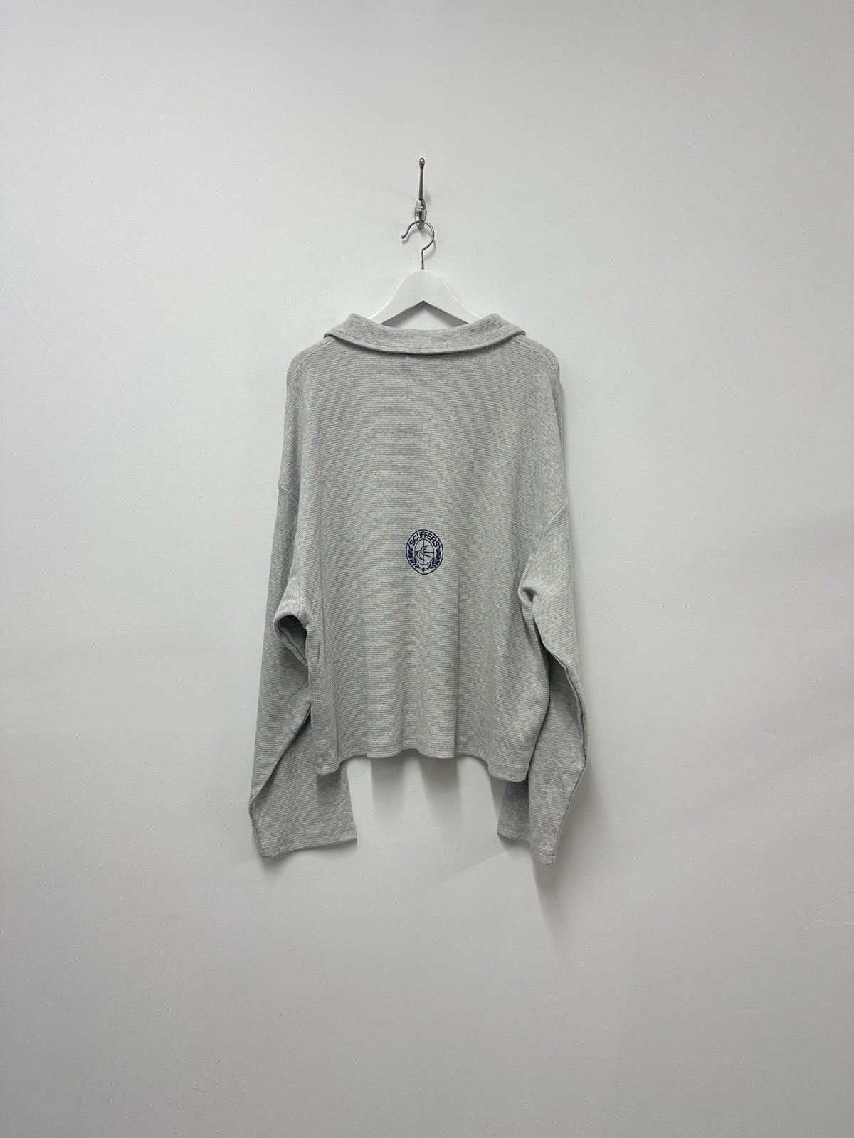 Scuffers Camelot Light Grey Polo Top Size Large Long Sleeve