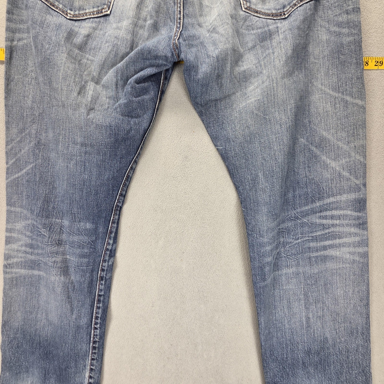 Levis 514 Jeans Mens Blue Selvedge Straight Whiskers Honeycomb Fits 36×34
