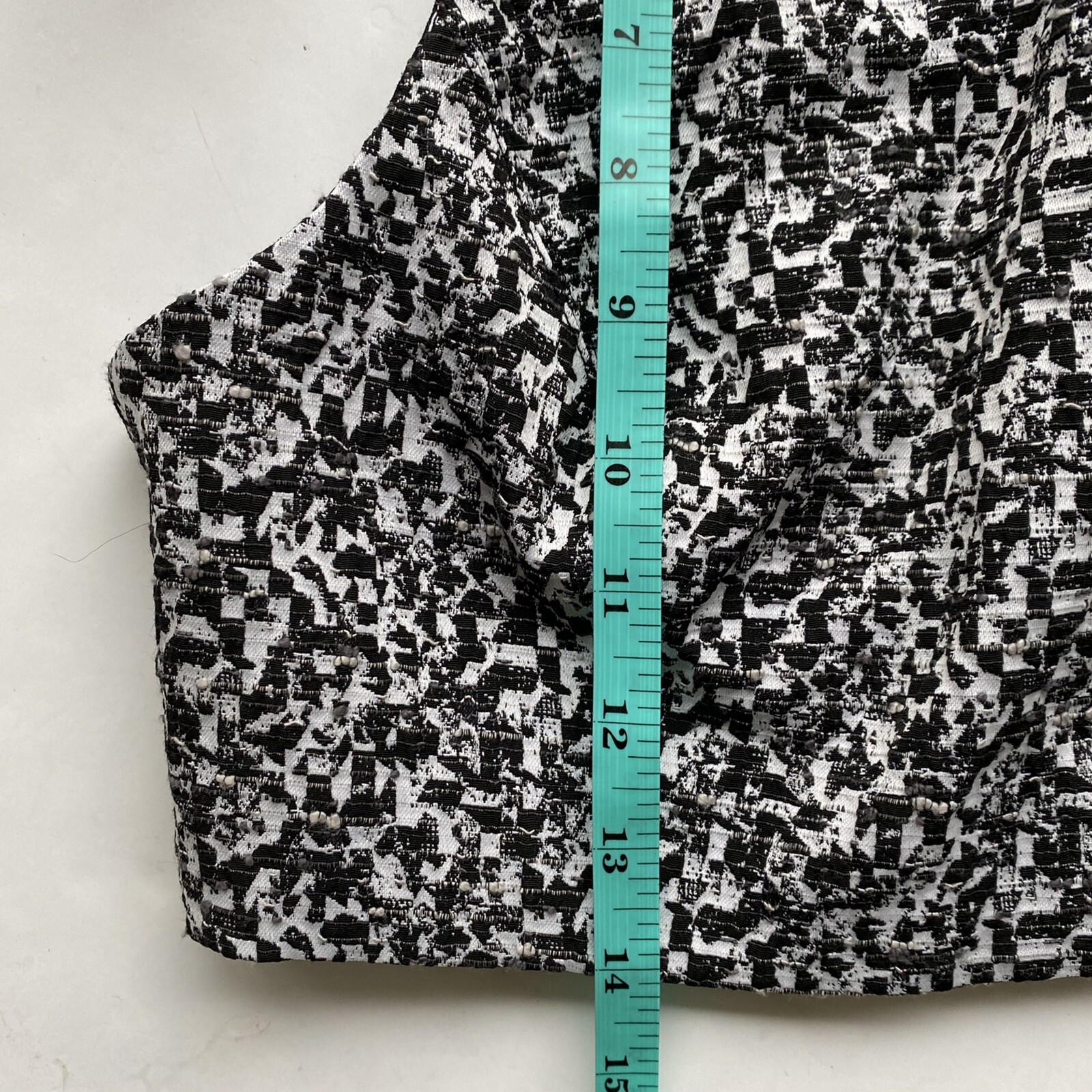 Elizabeth and James Jacquard Upton Crop Top Black White Women’s Size XS
