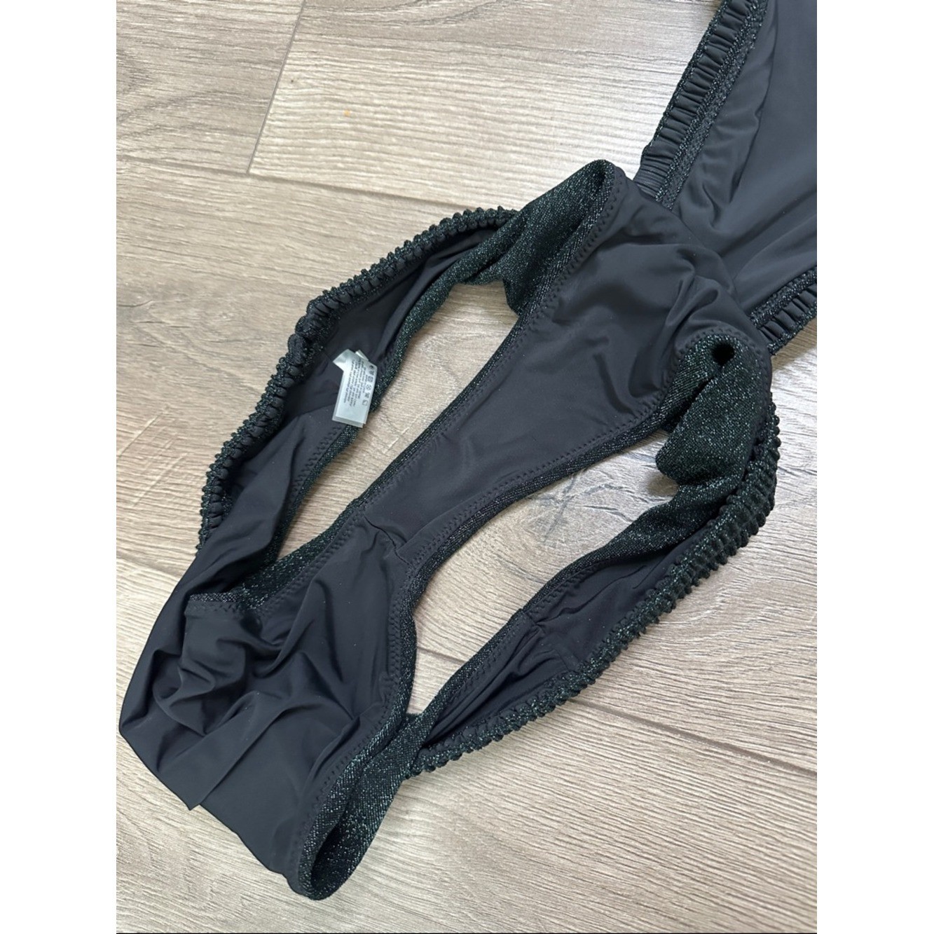 Devon Windsor Yara Shimmer Cutout One Piece Swimsuit Midnight Green Size XS