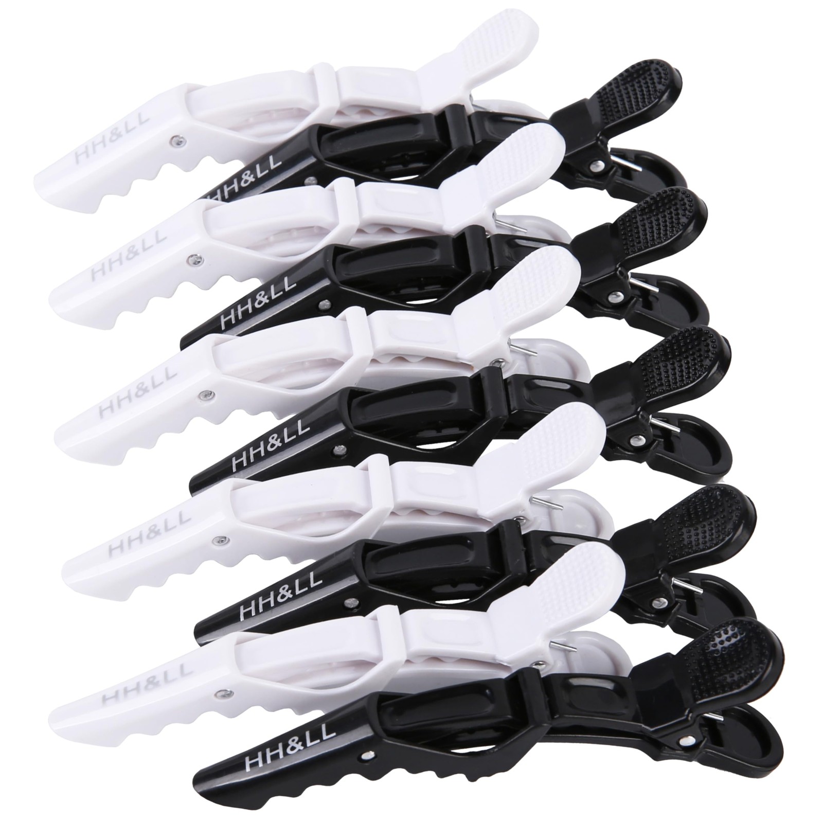 10 PCS Black White Alligator Hair Clips Wide Teeth DoubleHinged Styling