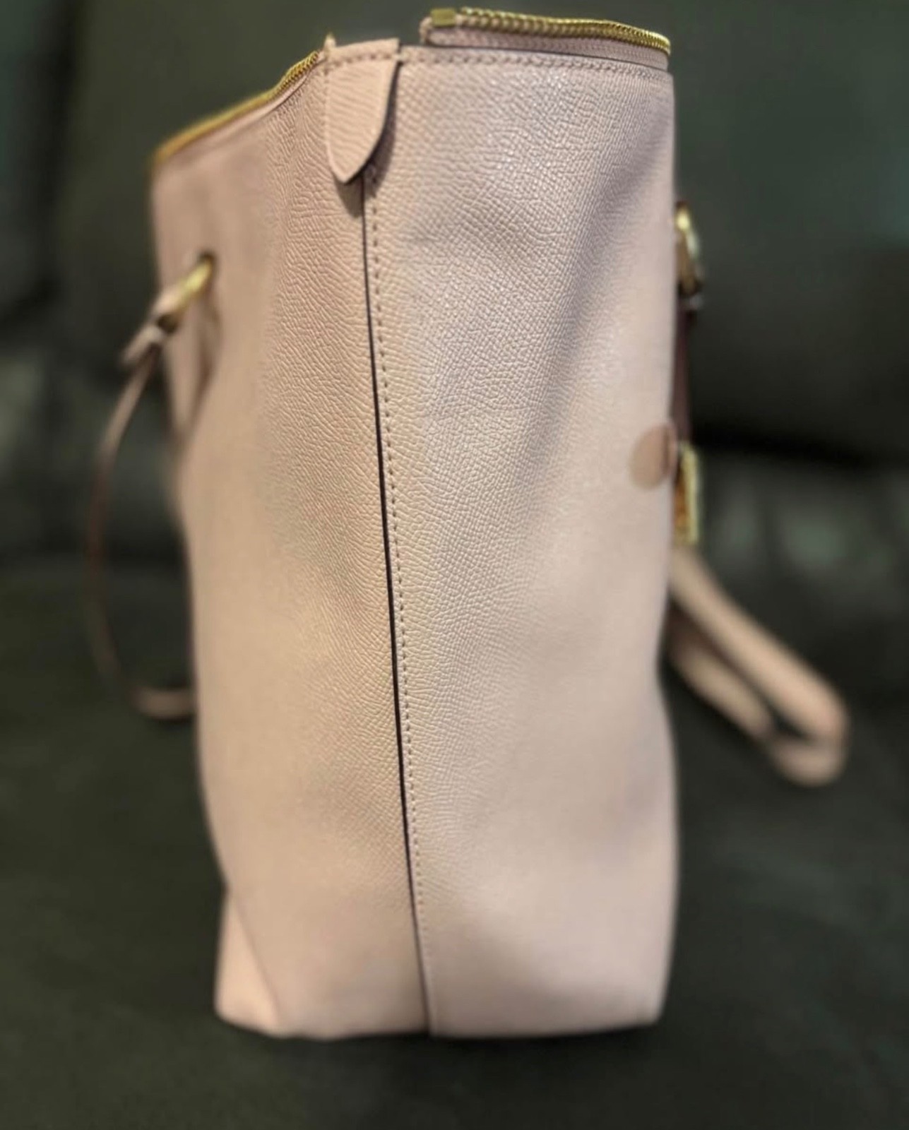 coach handbag blush pink with bag charm
