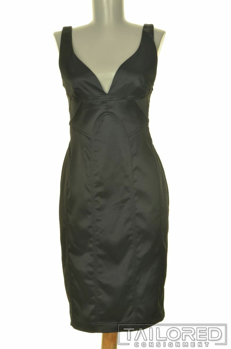 NWT – DAVID MEISTER Sold Black Sleeveless Luxury Womens Dress – Size 6