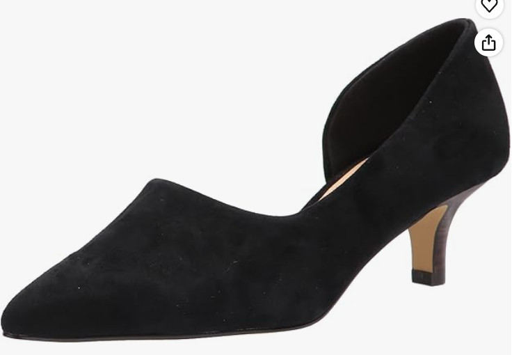Bella Vita Quilla Kitten Heel Pump Almond Toe Black Suede Women Size 9W #217