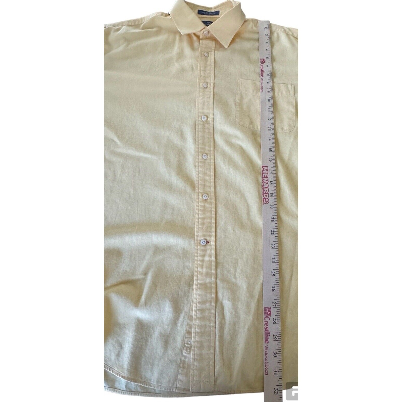 Daniel Cremieux Classic Fit Button Up Shirt XL Long Sleeve Italian Cotton Yellow