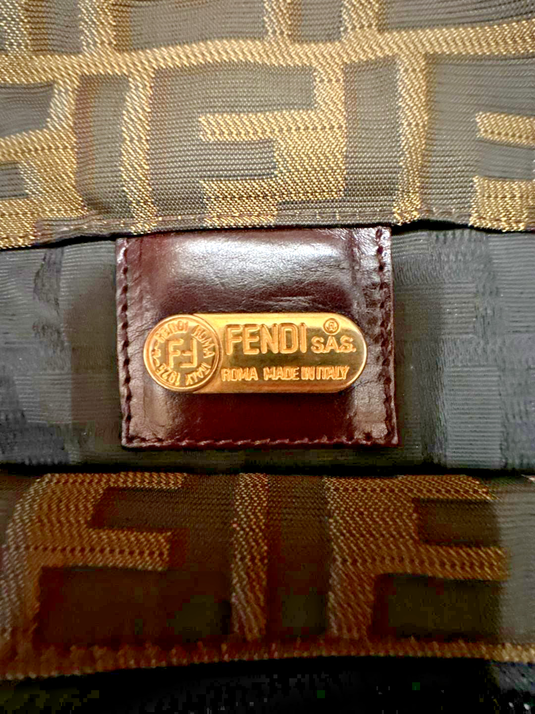 Fendi Vintage Zucca FF Logo Canvas Vertical Tote Bag