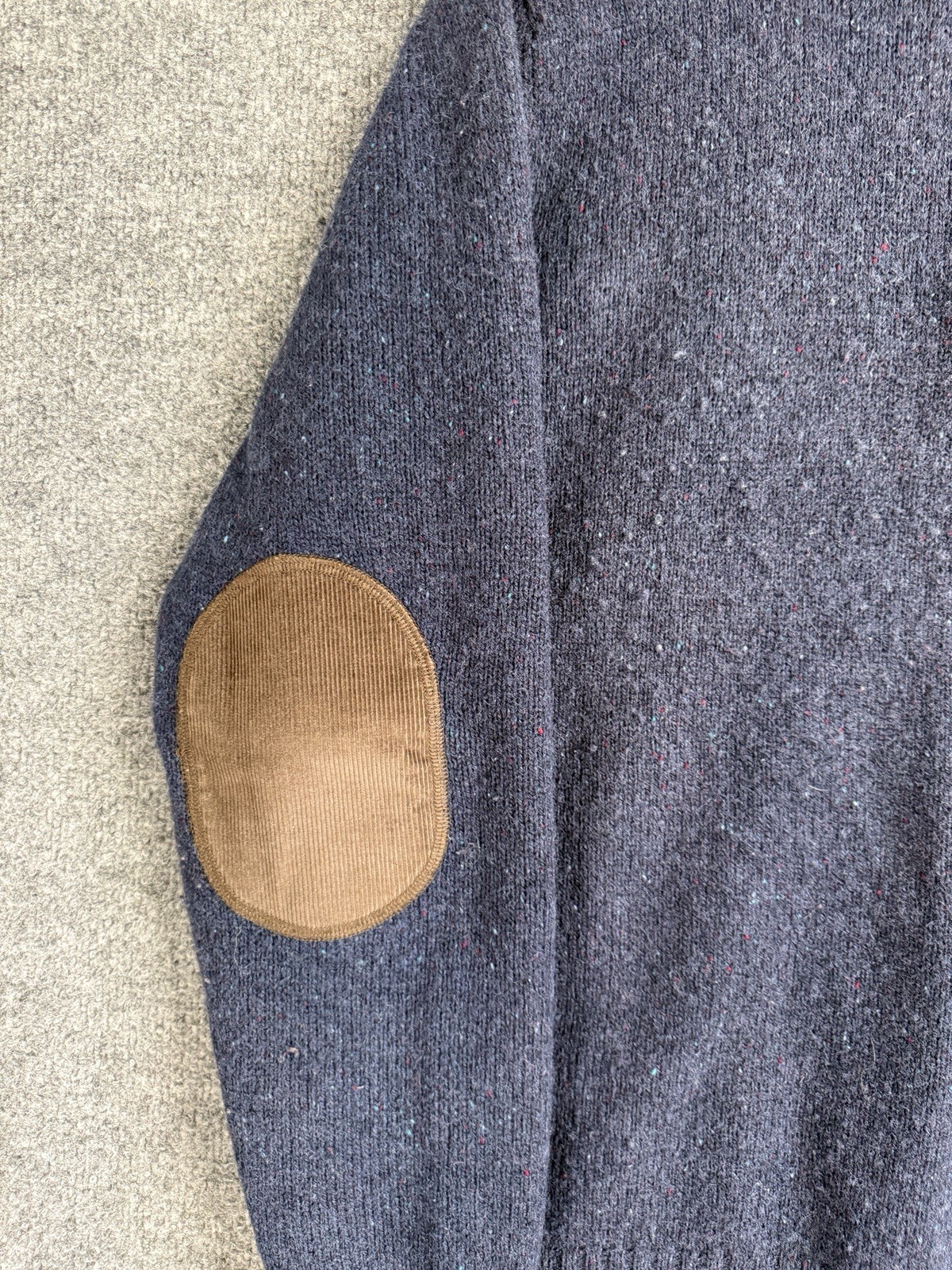 Vintage LL Bean Men’s 1/4 Quarter Zip 100% Wool Sweater Elbow Patches 90s Sz XL