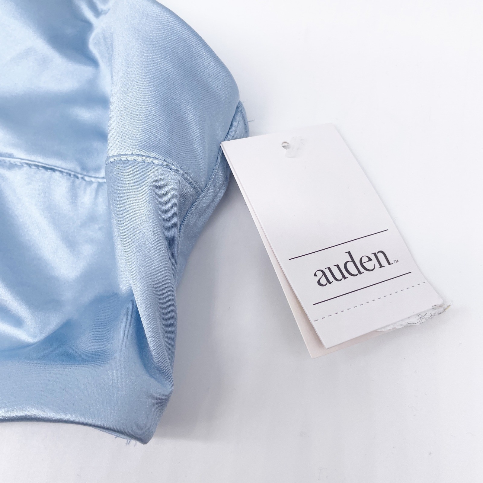 Auden Women’s Light Blue Adjustable Straps Hook Back Satin Bralette Size XS