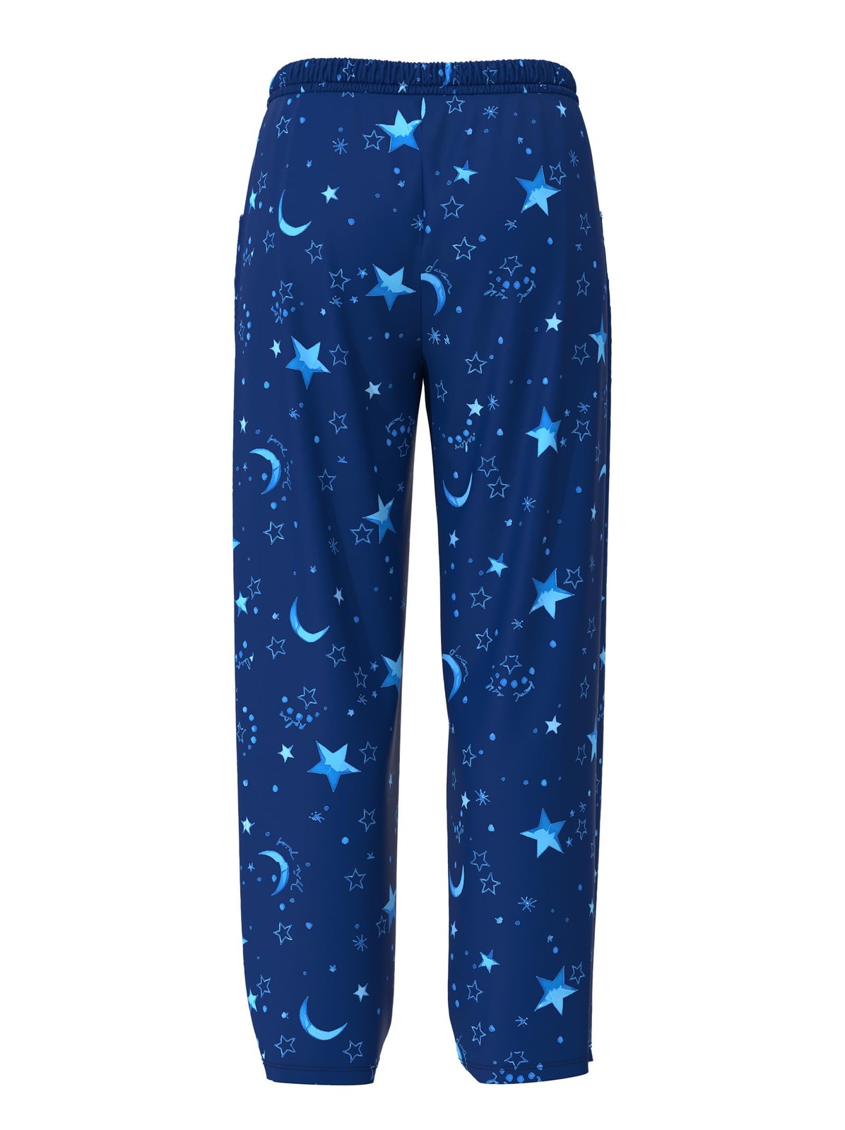 FLYCURVY Plus Size Women Pajama Pants Soft Long Sleep 5X-Large, Dark Blue