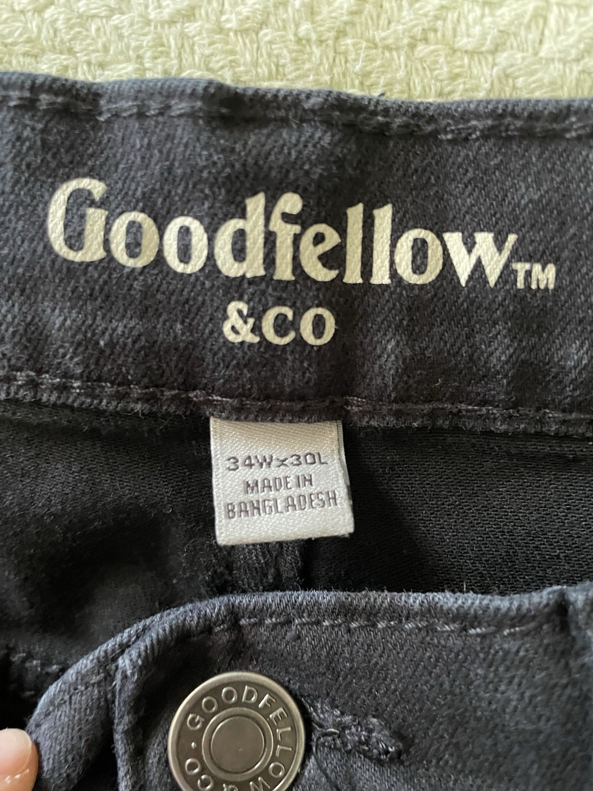 Goodfellow & Co Men’s Total Flex Straight Fit Dark Wash Black Denim Jeans
