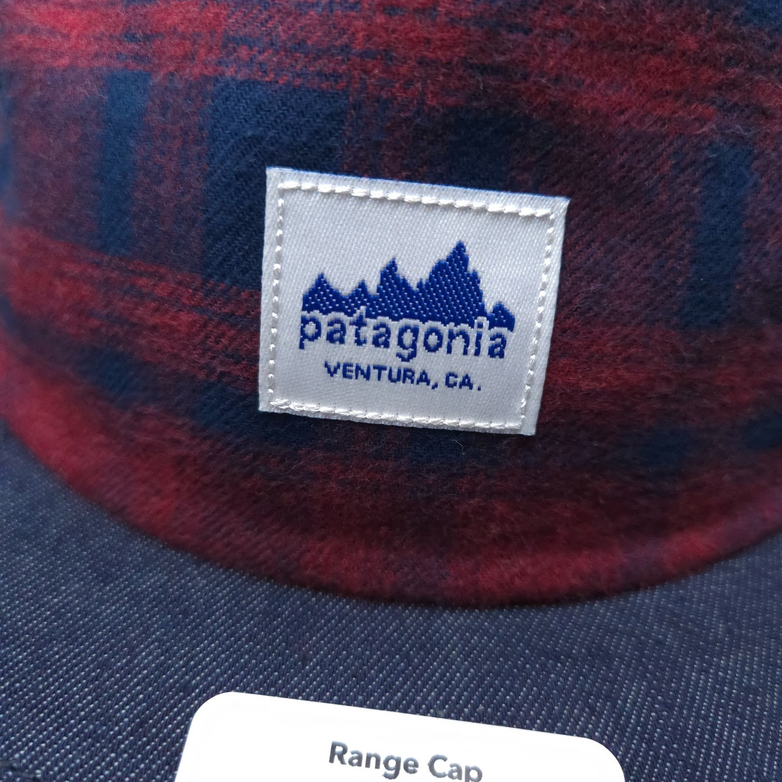 PATAGONIA RANGE FLANNEL HAT -NAVY BLUE BURGUNDY SOFT- CAP UNISEX ADJUSTABLE -NEW