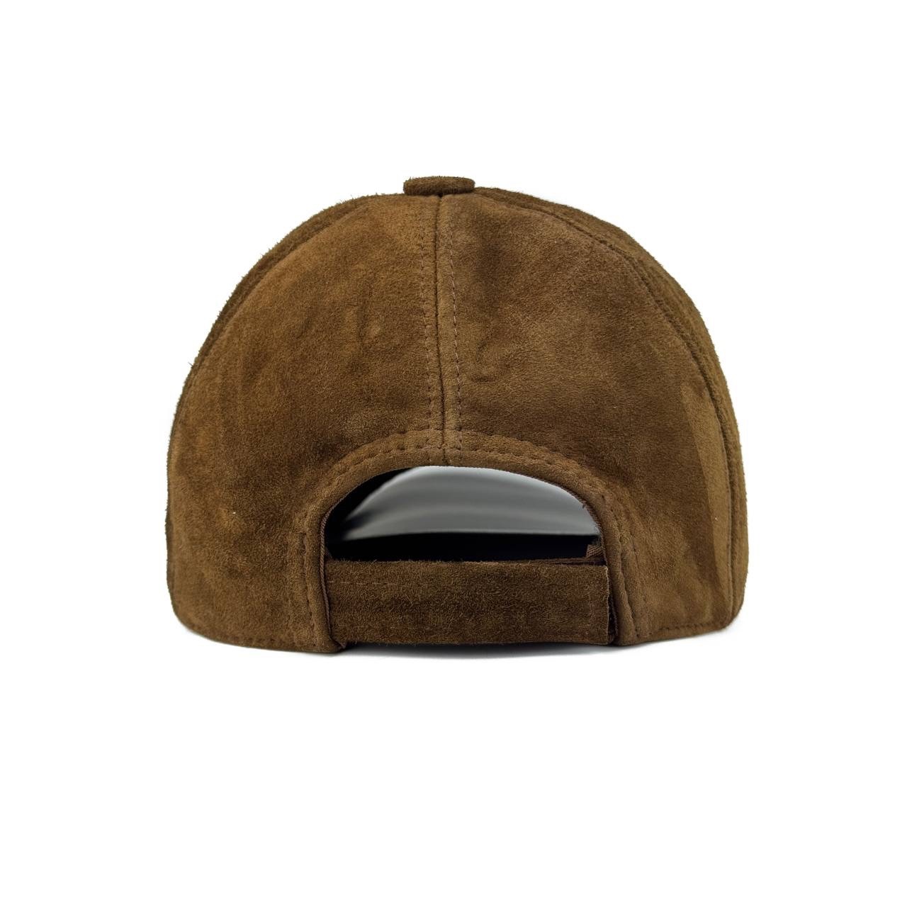 Real Suede Leather Baseball Cap for Men – Handmade Premium Quality Brown