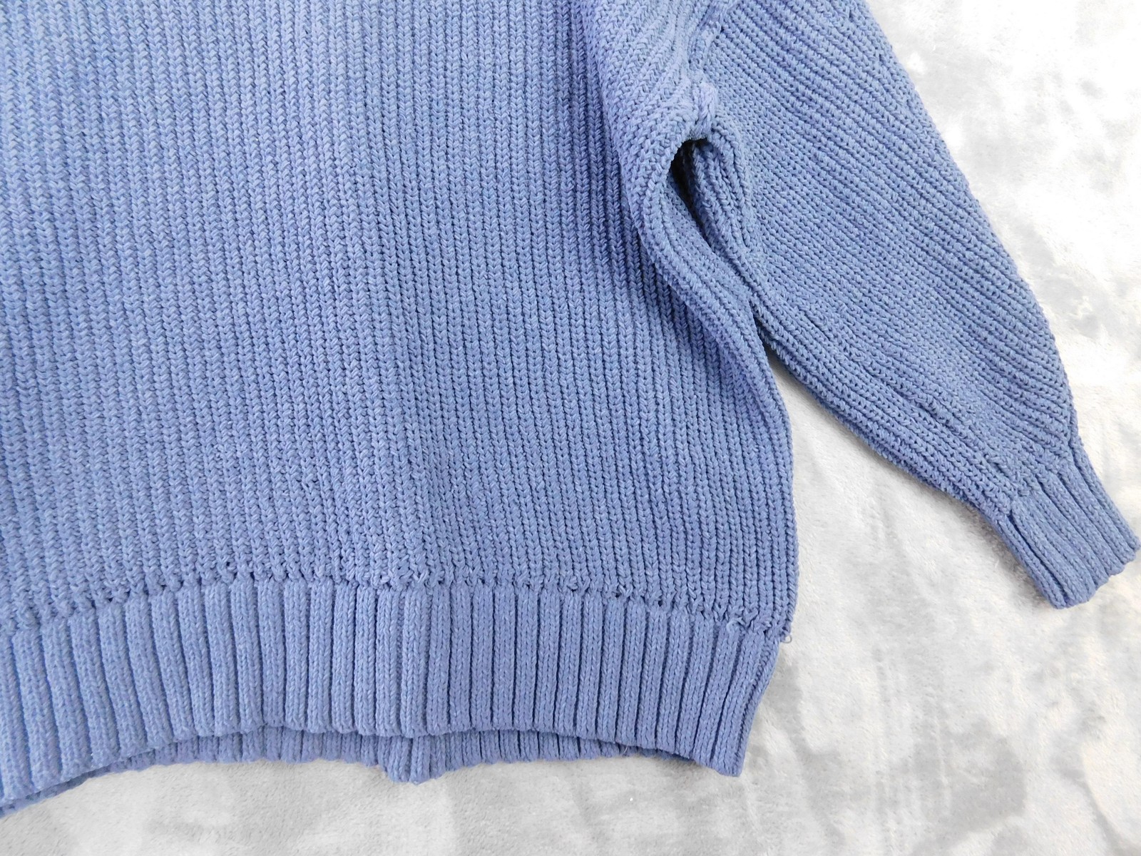 Aerie Sweater Womens XS Blue Mock Neck Chunky Knit Pullover Relaxed Boxy Cozy