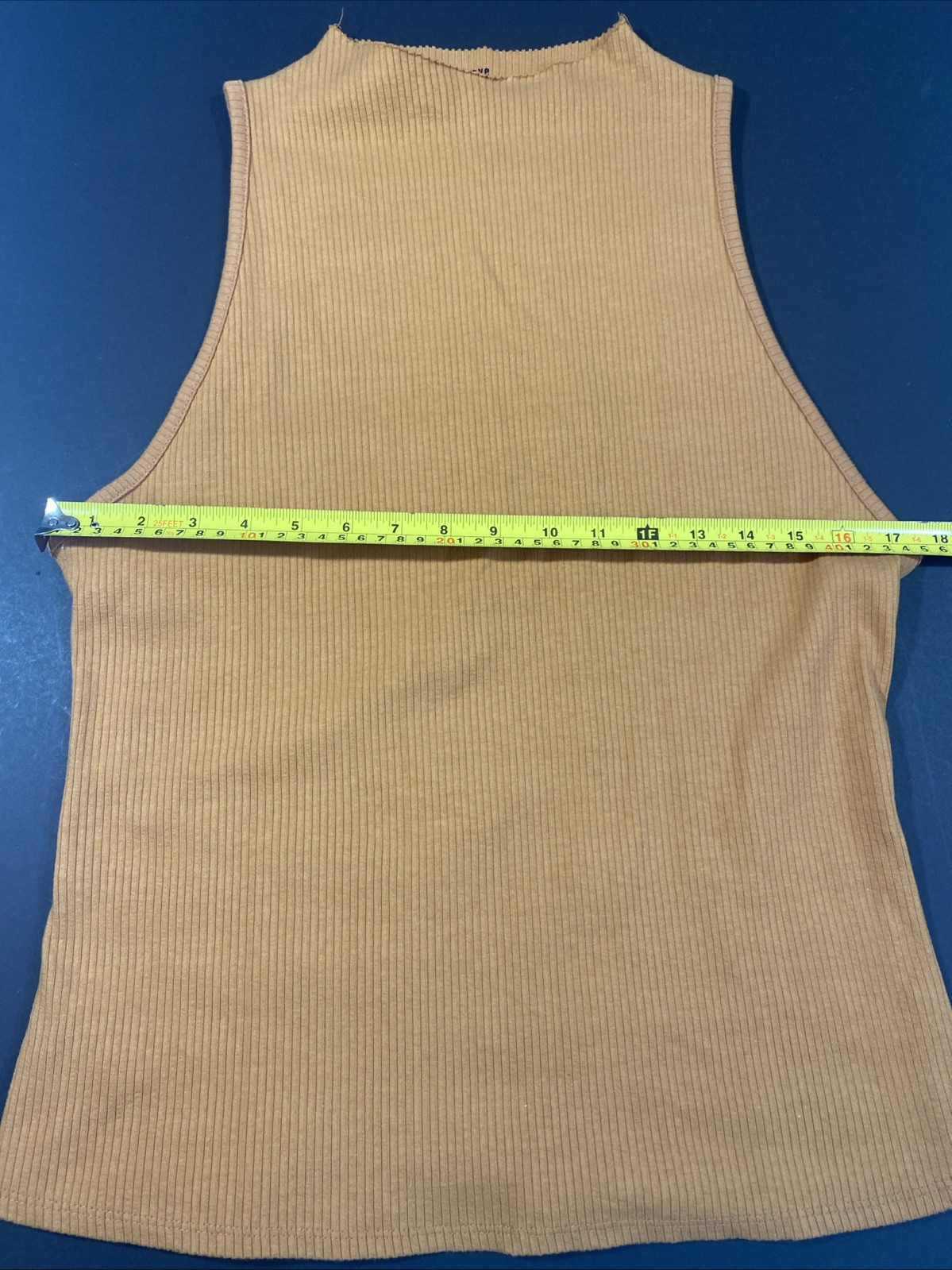 Maeve Anthropologie High Neck Ribbed Tank Orange Size XL NWT