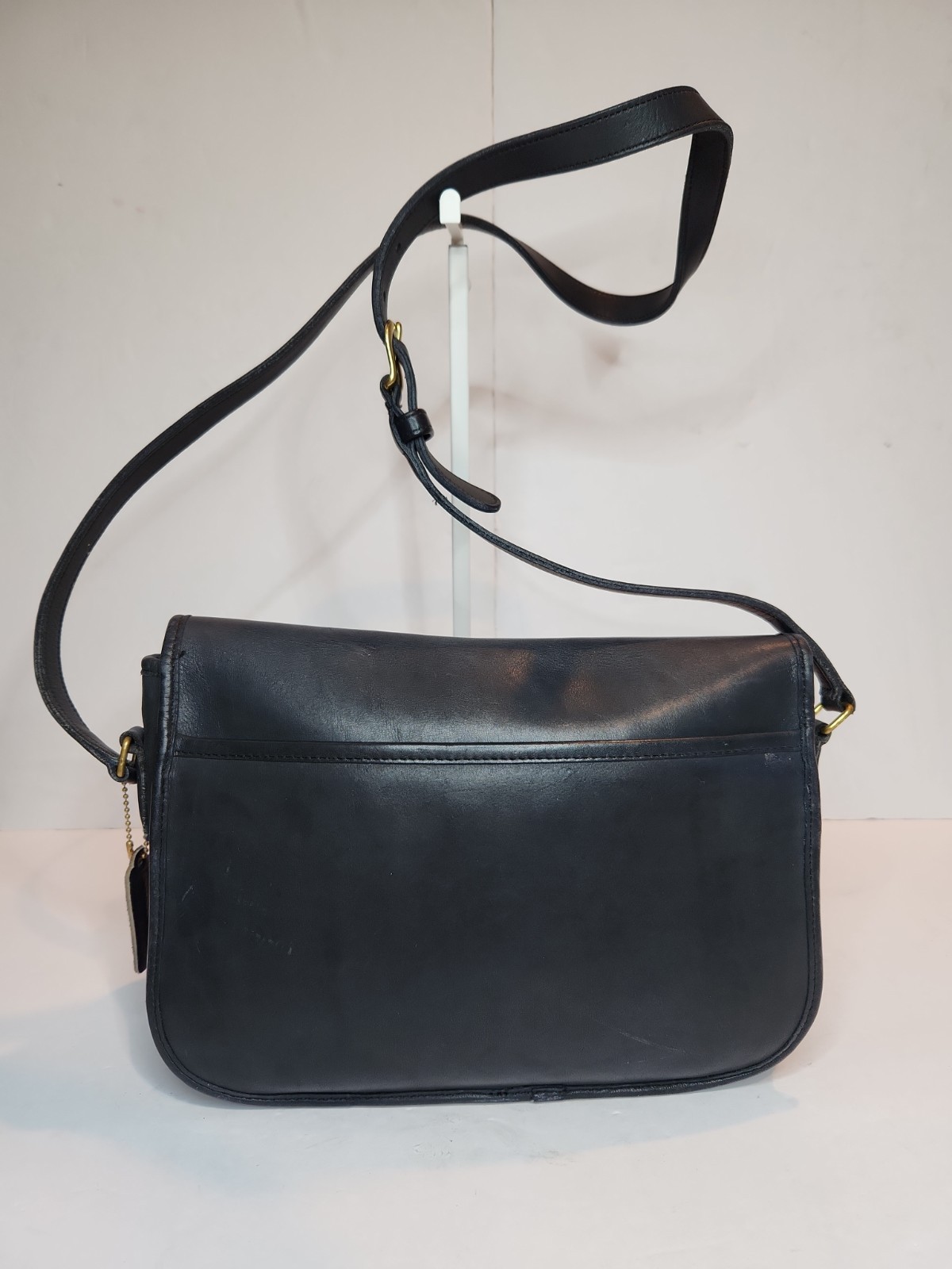 Authentic VTG COACH City Bag & Wallet Blk Lthr Crossbody Shoulder Turn Lock 90’s