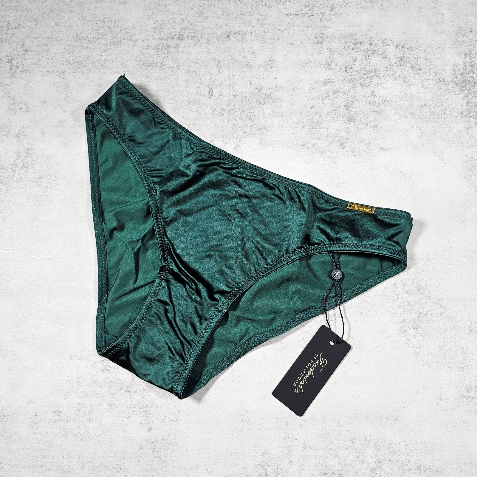 Frederick’s of Hollywood Silky Liquid Satin Hipster Panties, Emerald Green