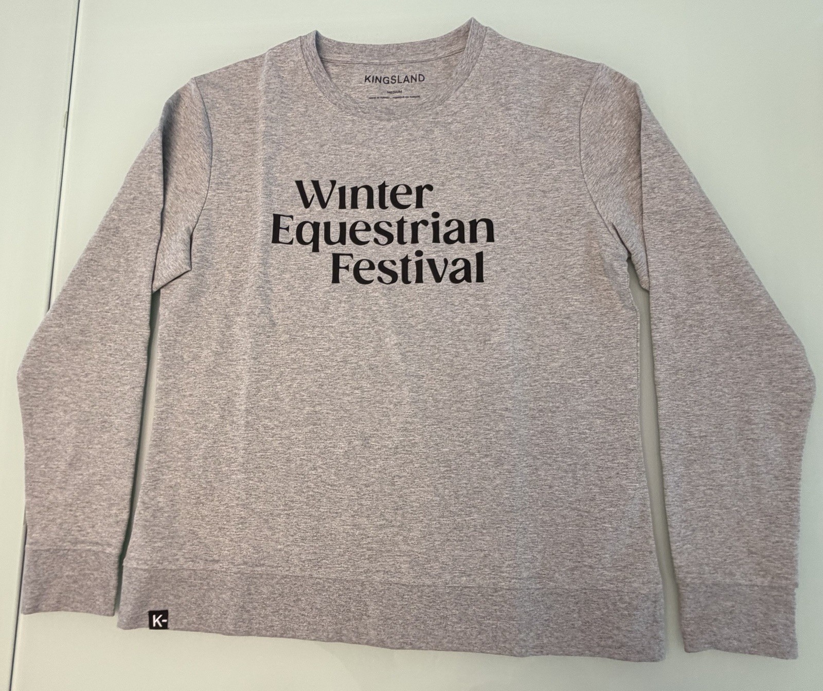 Kingsland Winter Equestrian Festival Pullover Sweatshirt Grey Crewneck Women’s M