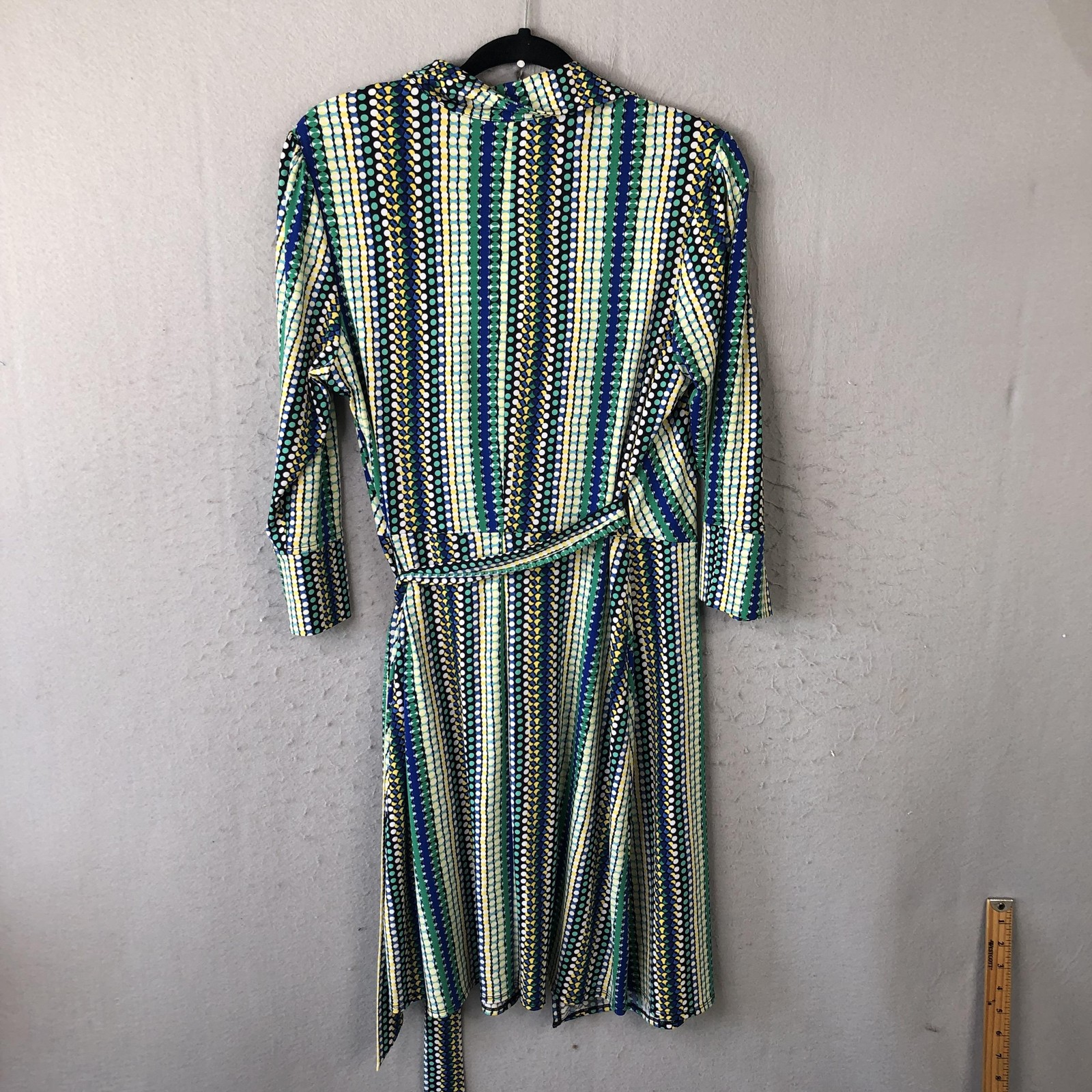 Laundry by Design Dress Womens Medium Polka Dot Wrap Belted Retro Pattern