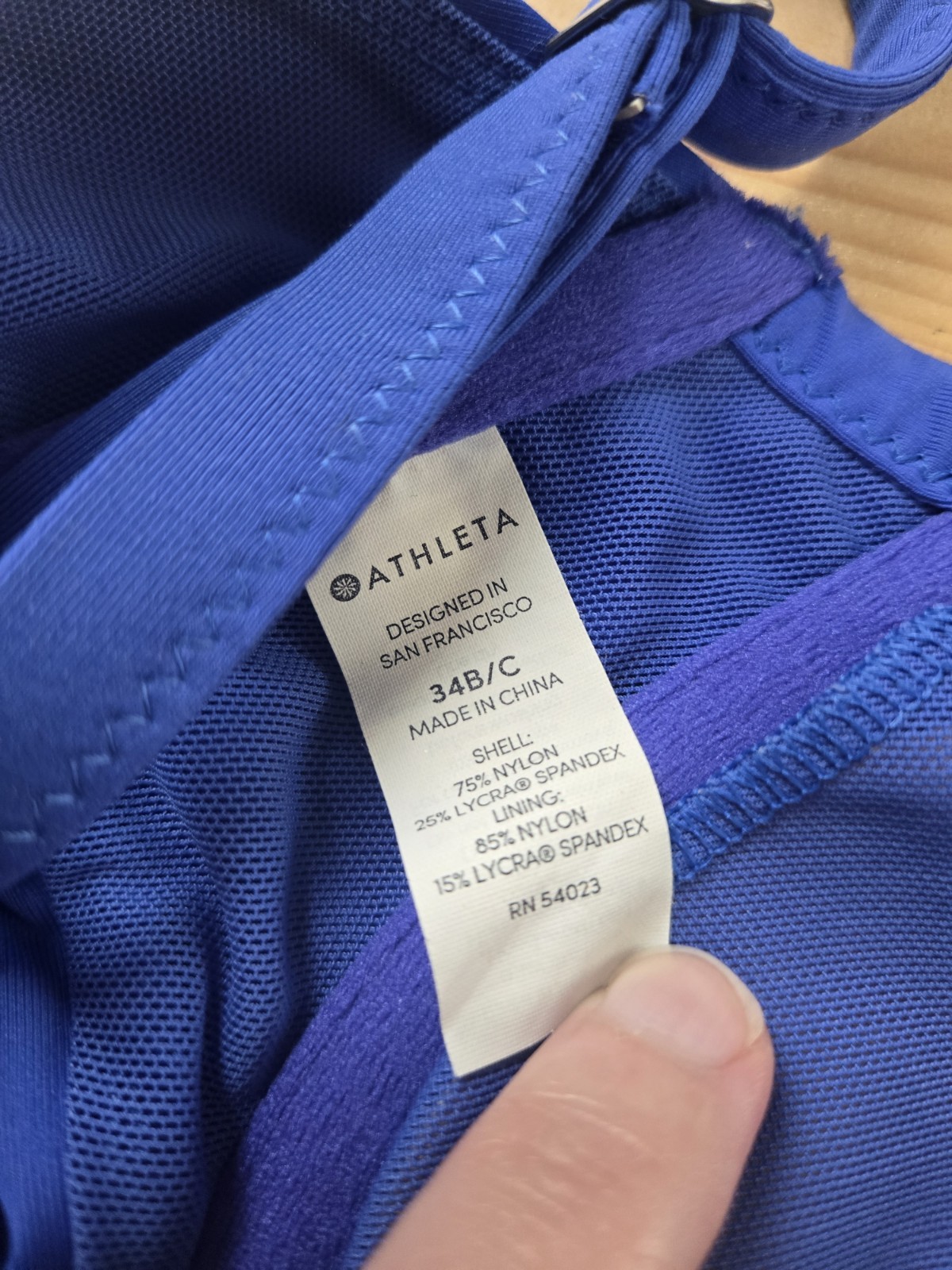Athleta Womens Underwire Bikini Bra Top 34b/c High Waist Bottom Medium Royal…