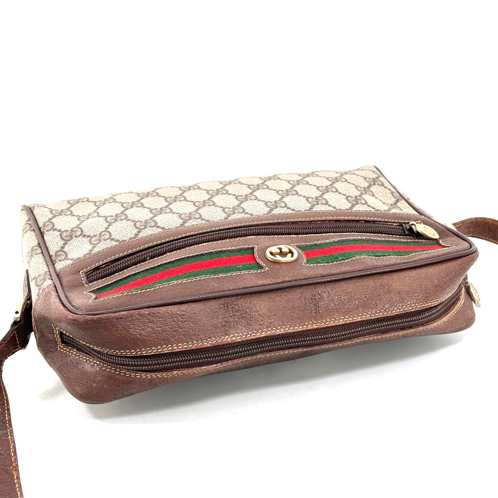 Vintage GUCCI Sherry Shoulder Bag GG Crossbody Authentic