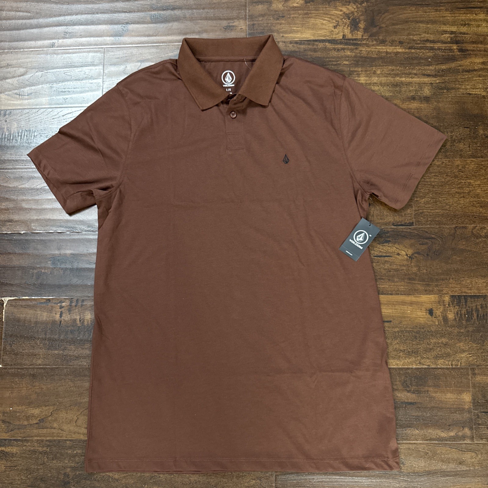 NWT Volcom Middler Short Sleeve Polo Shirt Cinnamon Men’s Size Large