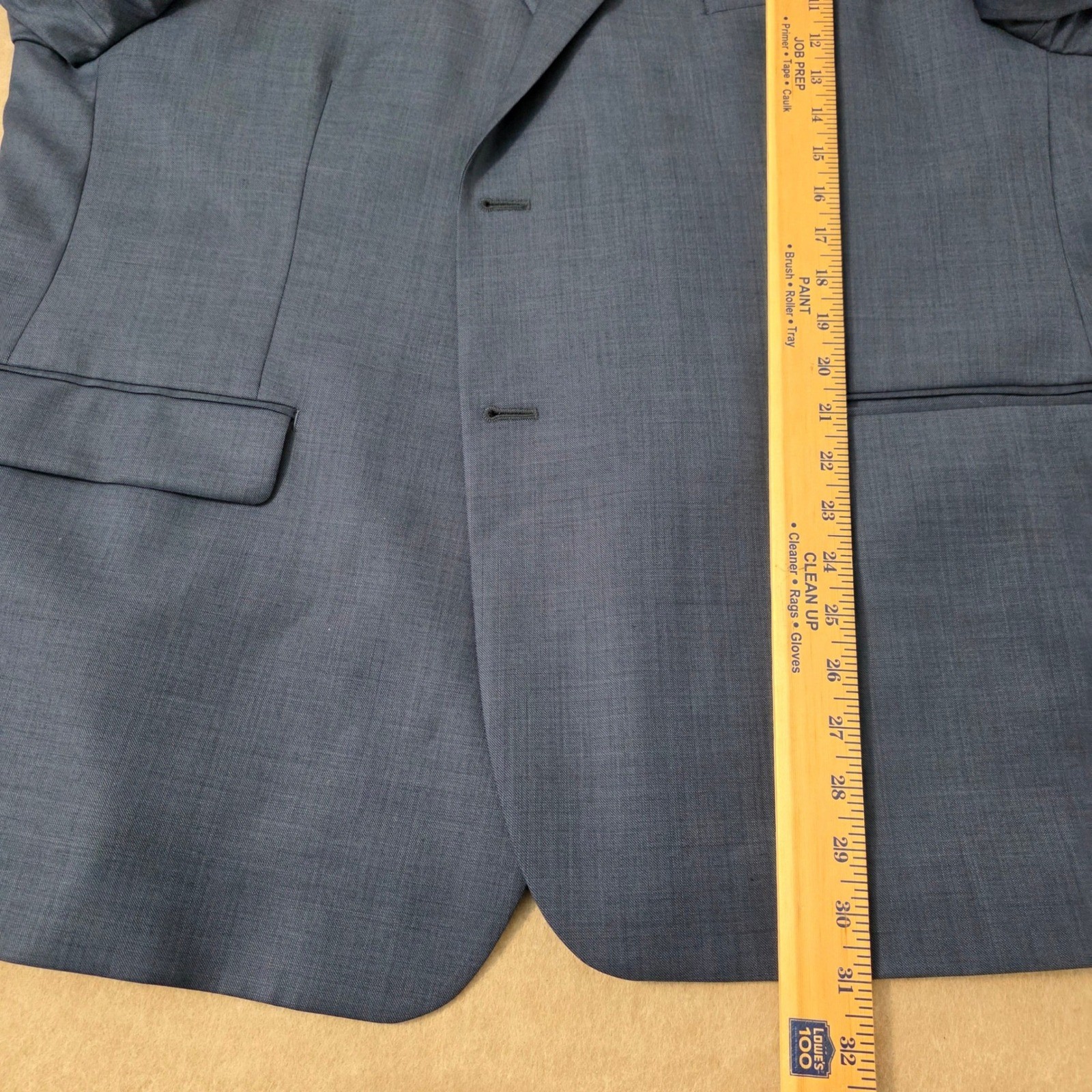 Lauren Ralph Lauren 48S Blue Sharkskin Wool Suit 44″ Waist 26″ Inseam Tailored