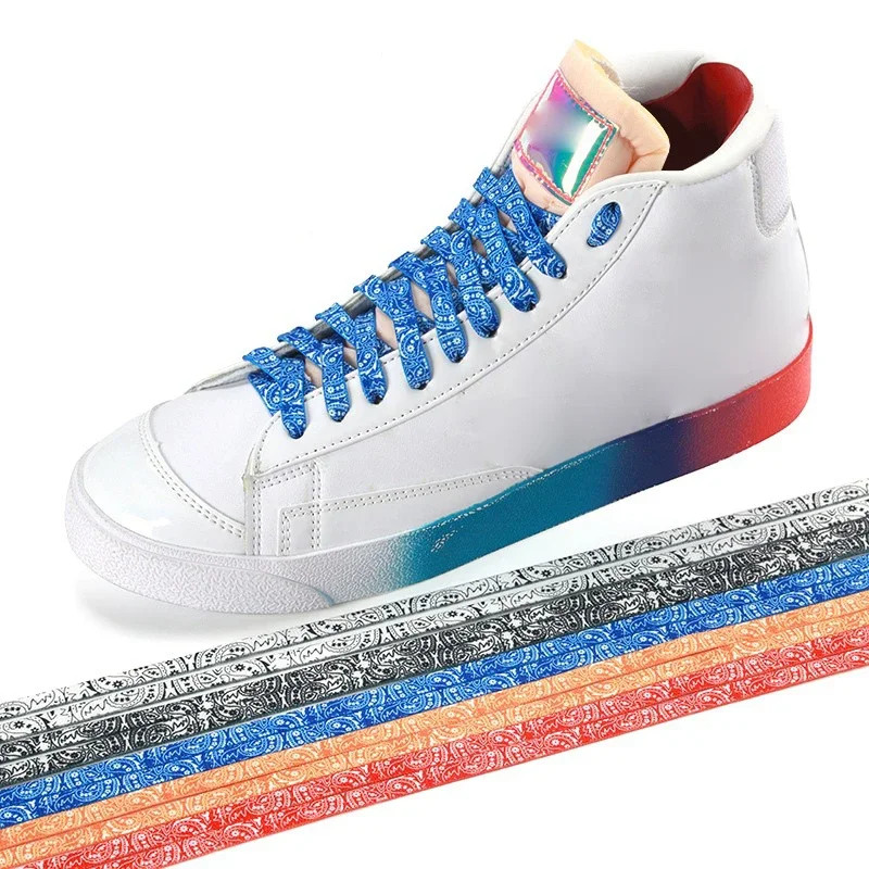 Cashew Flower Shoelace Flat Shoelaces for Sneakers Creative Gradient Colorful Sh