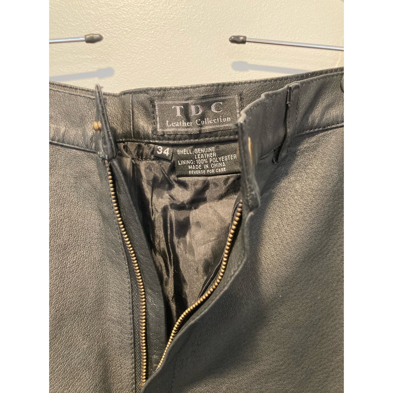 TDC Leather Collection Genuine Leather Pants Sz 34 NWOT