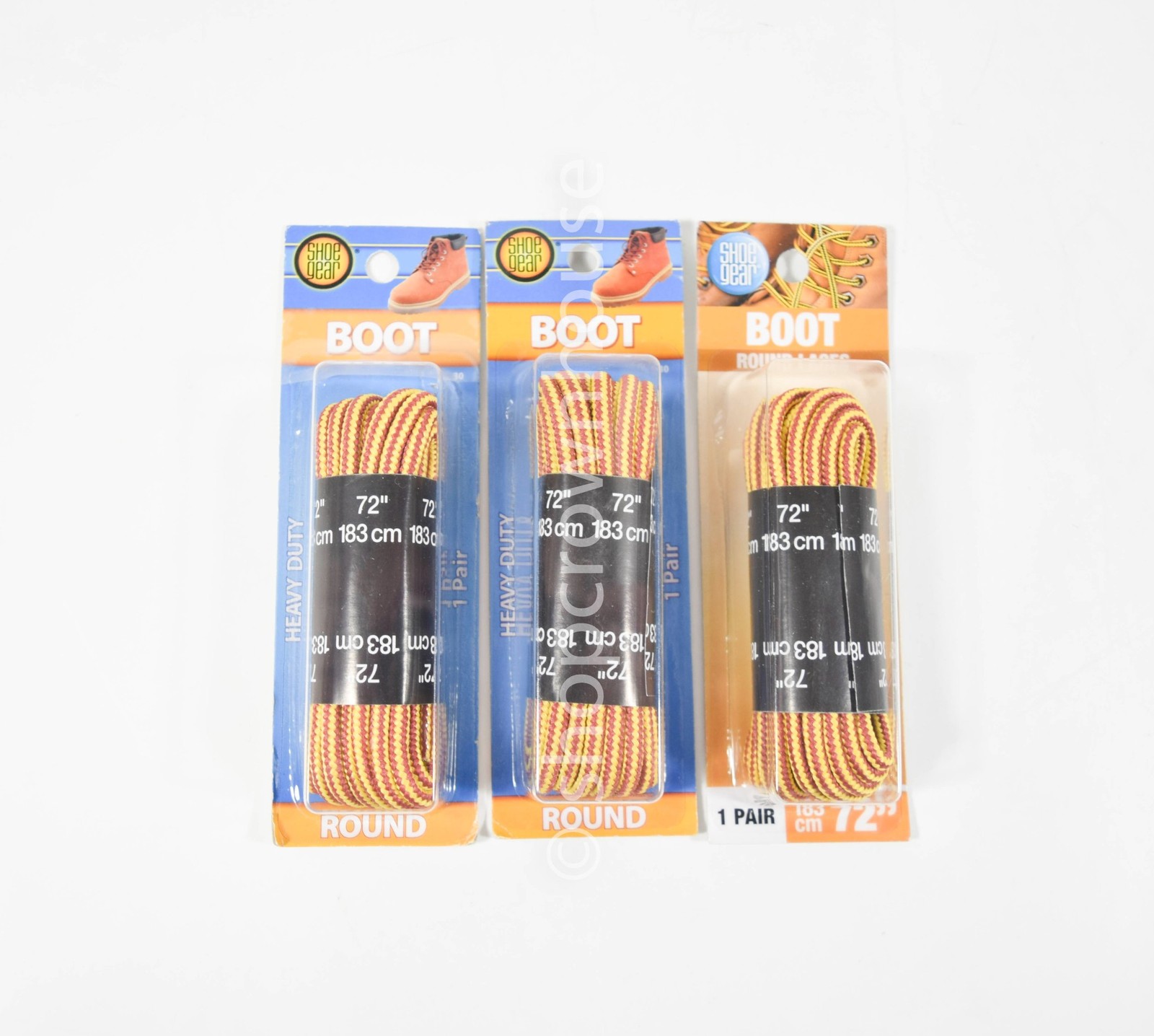 3 Pairs Shoe Gear 72″ Round Boot Laces- GOLD/BROWN #30