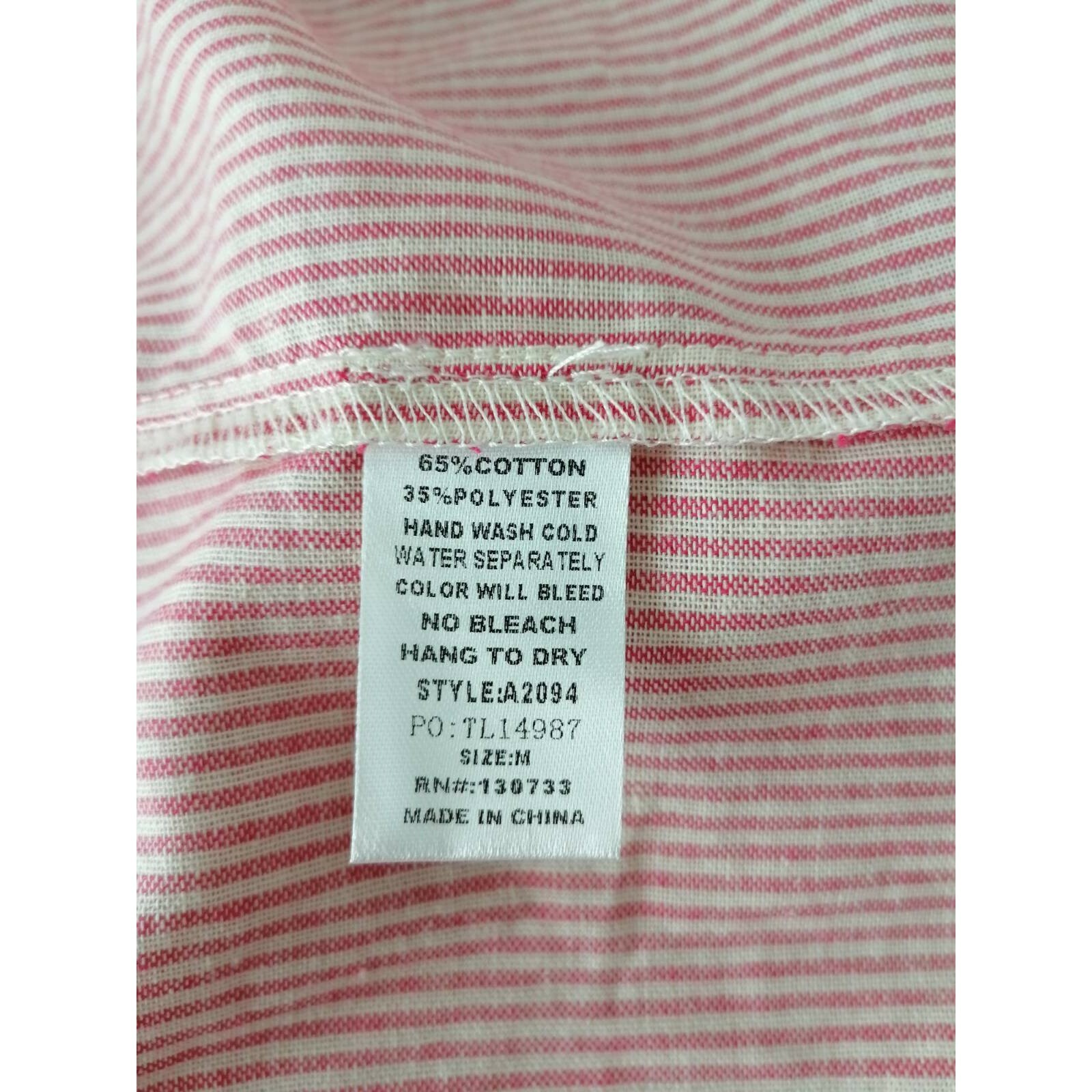 Umgee Womens Button Front Shirt Pink Striped Batwing Dolman Sleeve Pocket Lace M