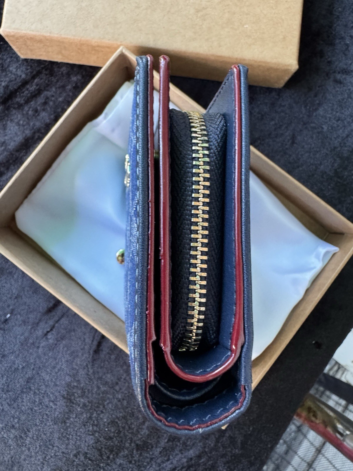 New Coach khaki/Snap CBN32 Wallet In Signature Canvas Cowboy Blue Perfect Gift