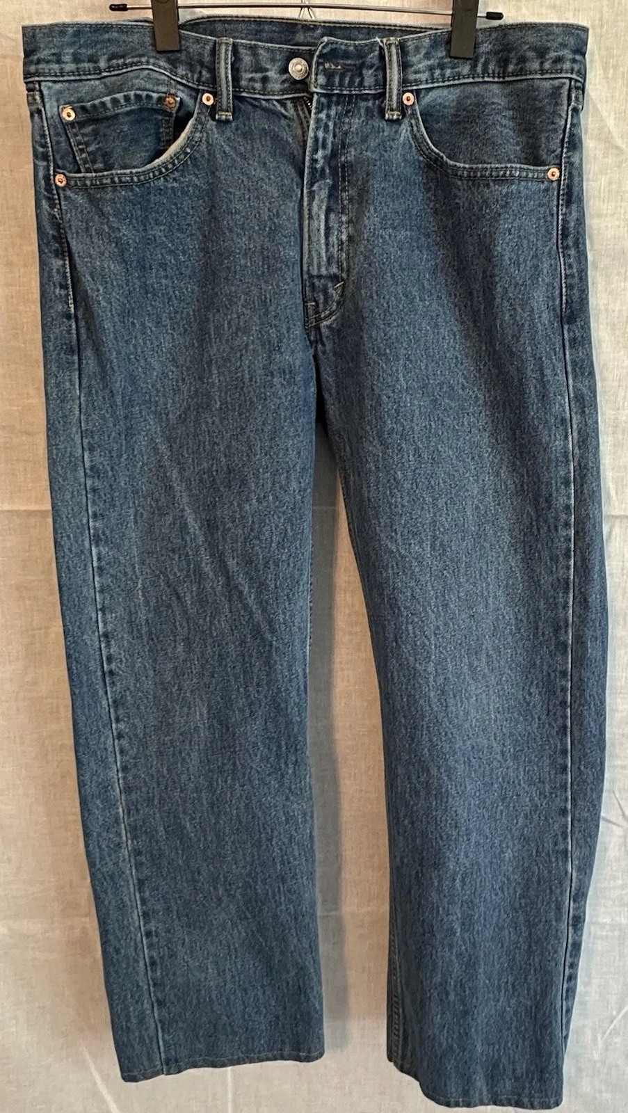 Levi’s 505 Regular Fit Jeans Men’s 36×34 Blue Denim Straight Leg Red Tab
