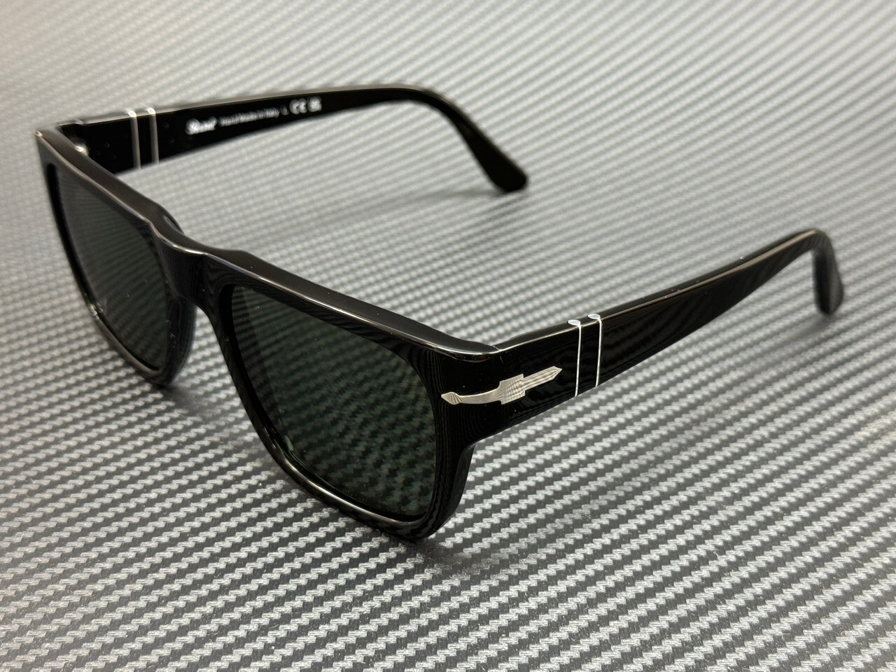 PERSOL PO3348S 95 31 Black Green Unisex 55 mm Sunglasses