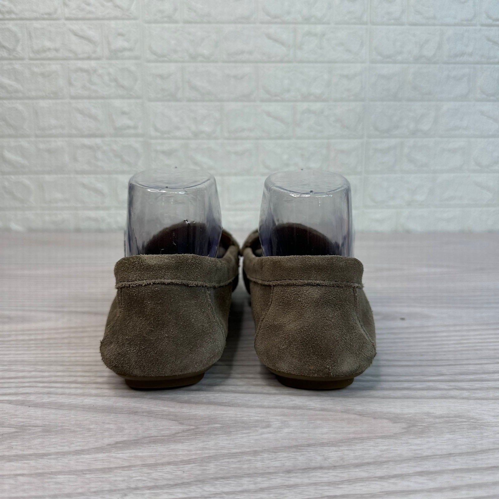 Calvin Klein Lunas Suede Loafers Womens US7.5 Taupe Brown Moccasins Flats Casual