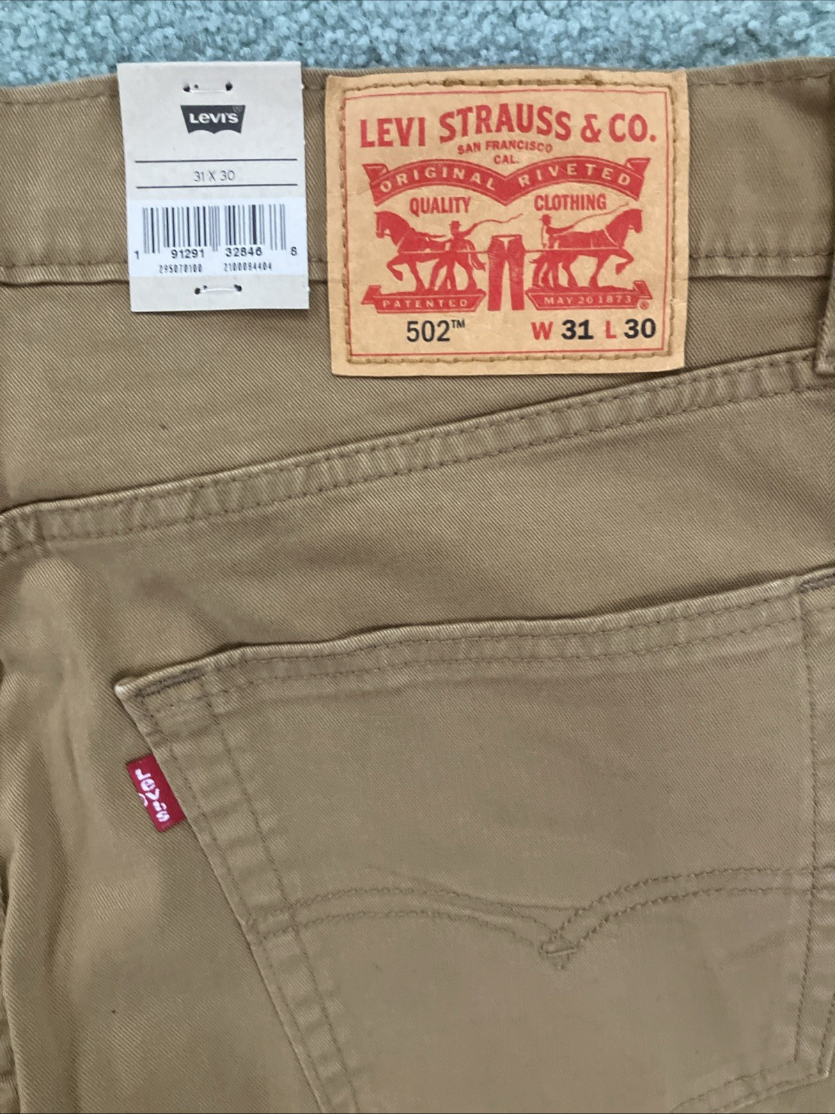 NWT Men’s Levis 502 Taper Stretch Caraway Soft Wash Jeans Size 31”x30”