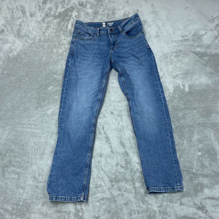 Izod Mens Comfort Stretch Straight Jeans Size 30×29 Medium Wash Denim a0592