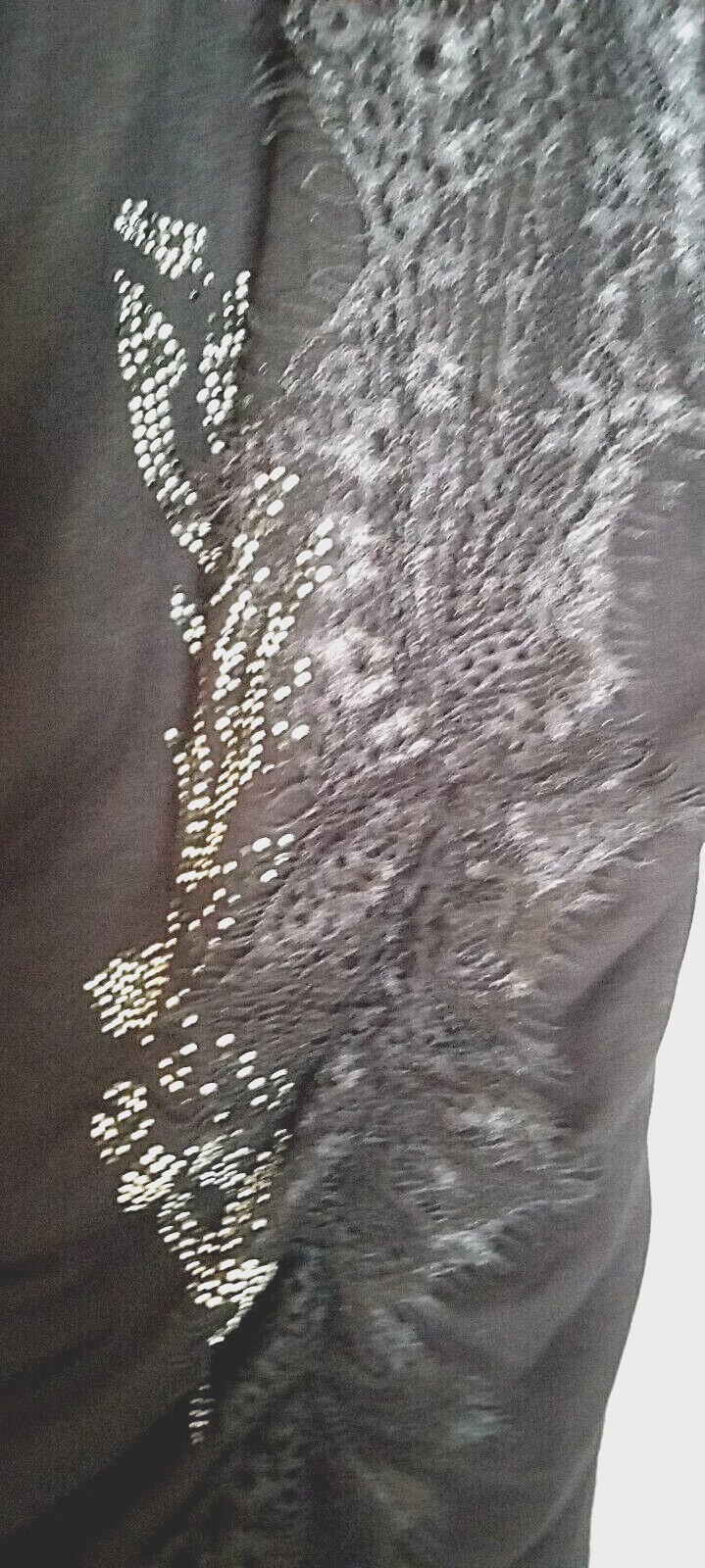 FYLO 95% viscose, 5% spandex black embellished draped T-shirt Size Medium