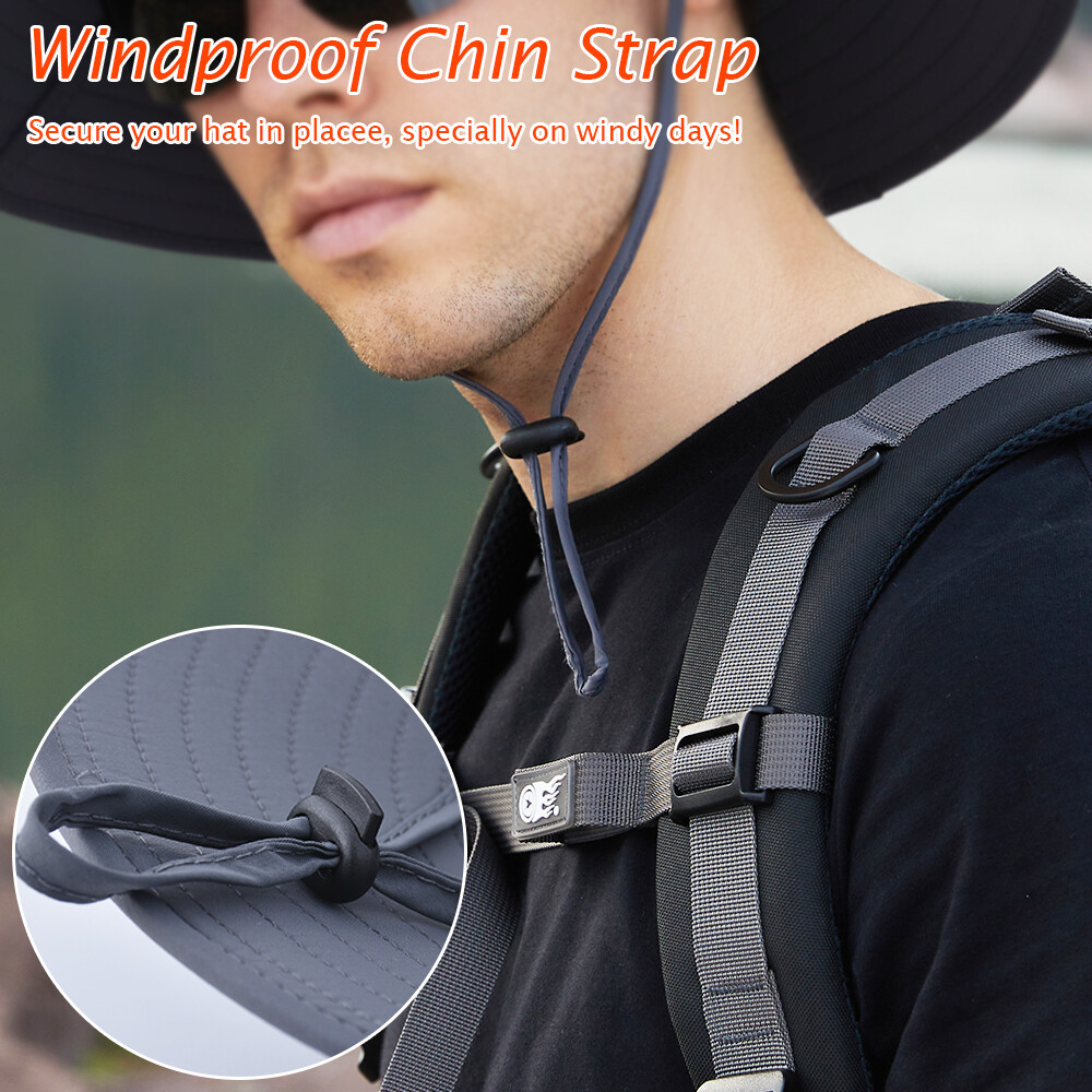 Wide Brim Sun Hat UV Protection Bucket Cap For Hiking Camping Fishing Safari