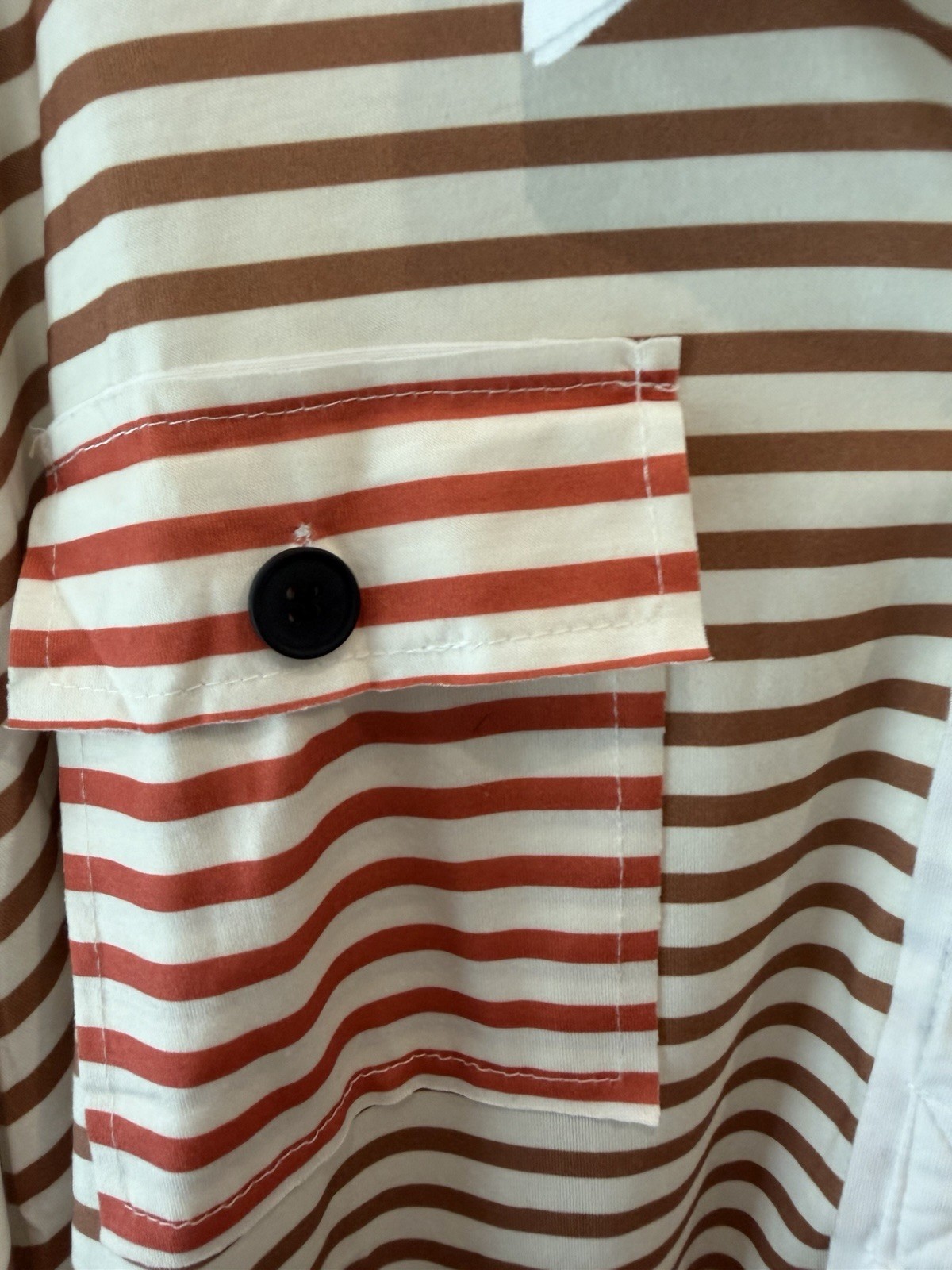Striped Shirt With Pockets On The Chest Size Large Oversized