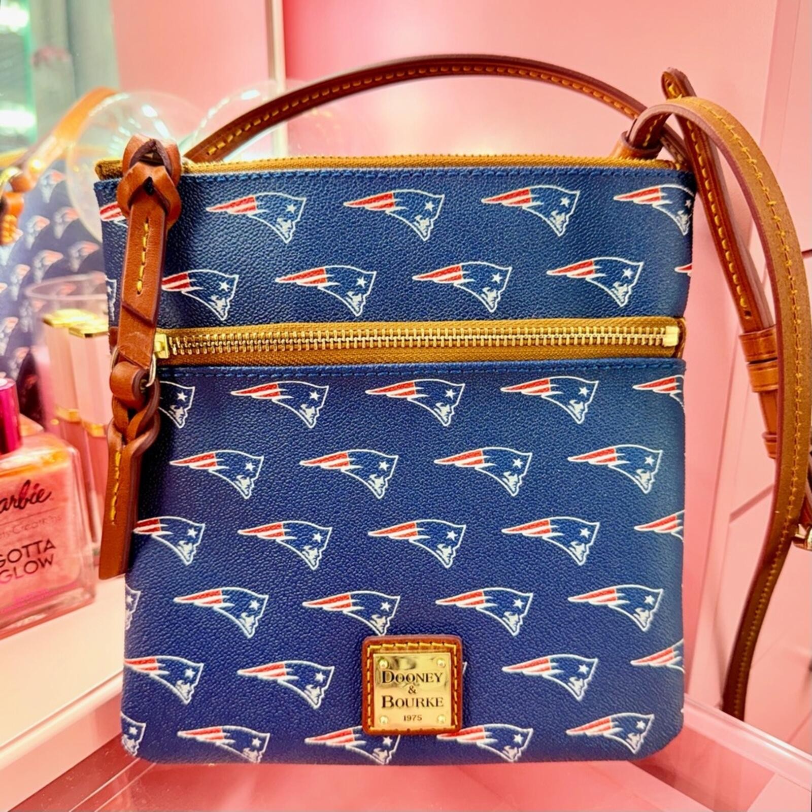 Dooney & Bourke NFL New England Patriots Leather Sporty Logo Crossbody Bag