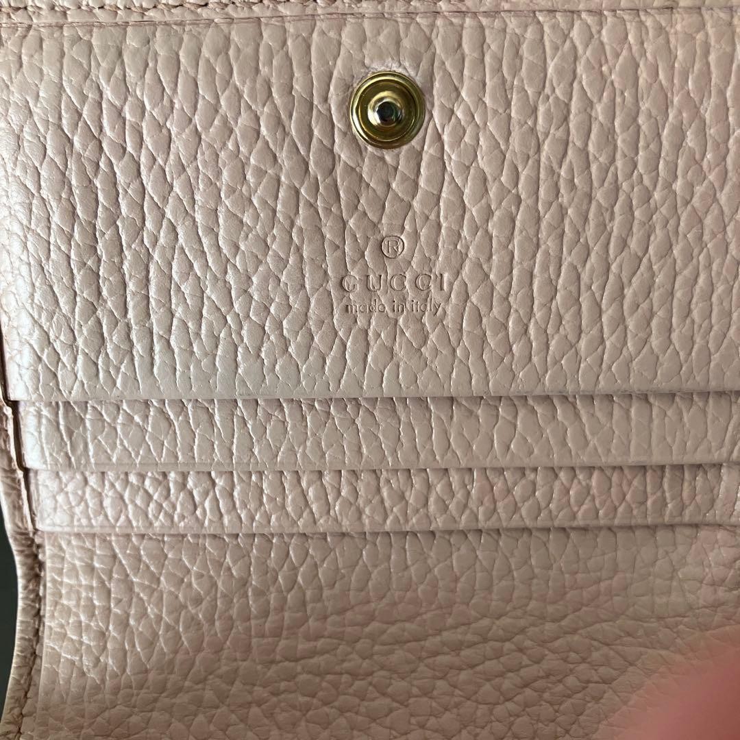 GUCCI Mini Wallet Marmont GG Logo Bi fold Pink