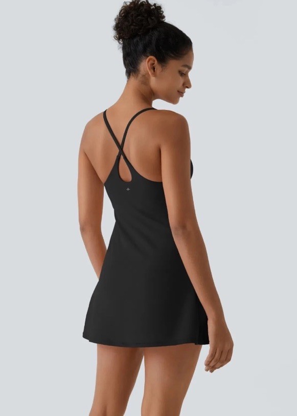 Halara SoftlyZero™ Plush Backless Active Dress Easy Peezy Edition 2X , NWT BLACK