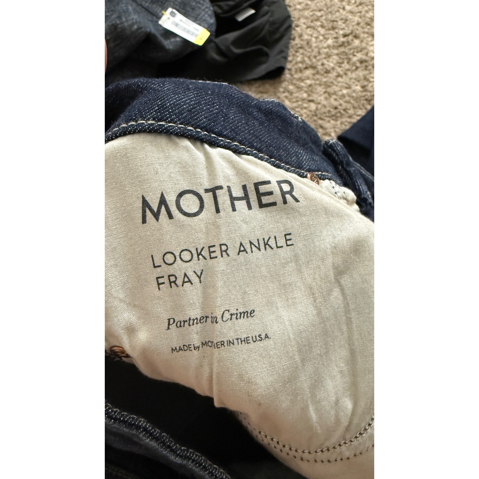 Mother Looker Ankle Fray Jeans Partner in Crime Distressed Skinny Size 26 kk17