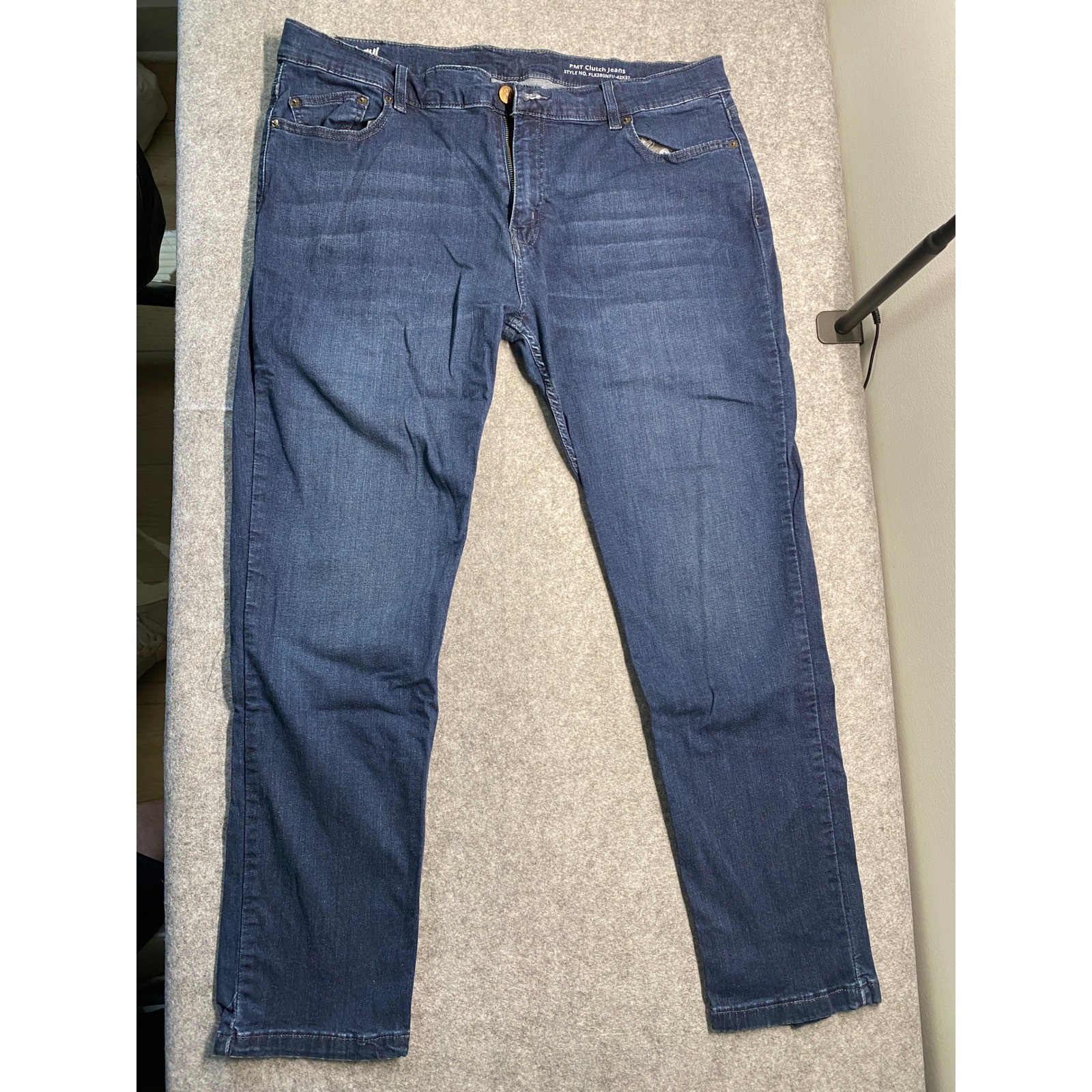 Mugsy PMT Clutch Jeans Mens 42×32 Dark Wash Blue Stretch Denim FLX3BSNFU-42X32