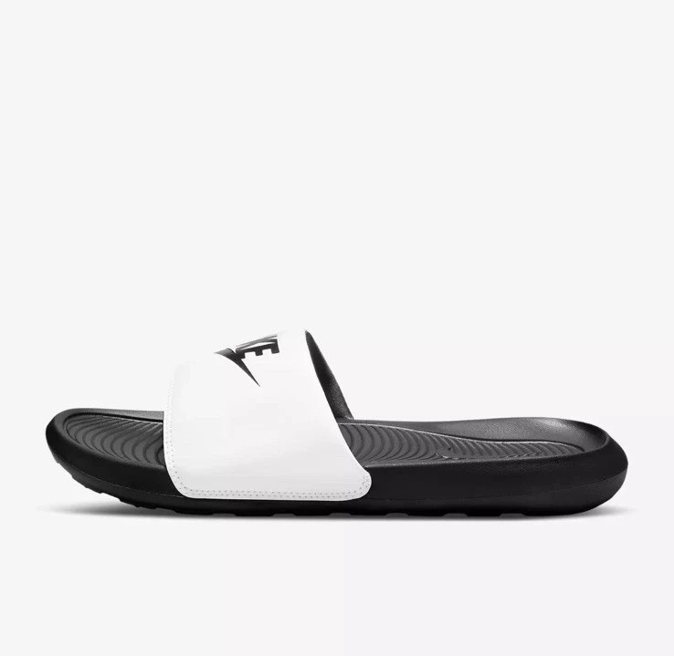 NIKE MEN’S VICTORI ONE SLIDE BLACK / WHITE CN9675 005 Size 14