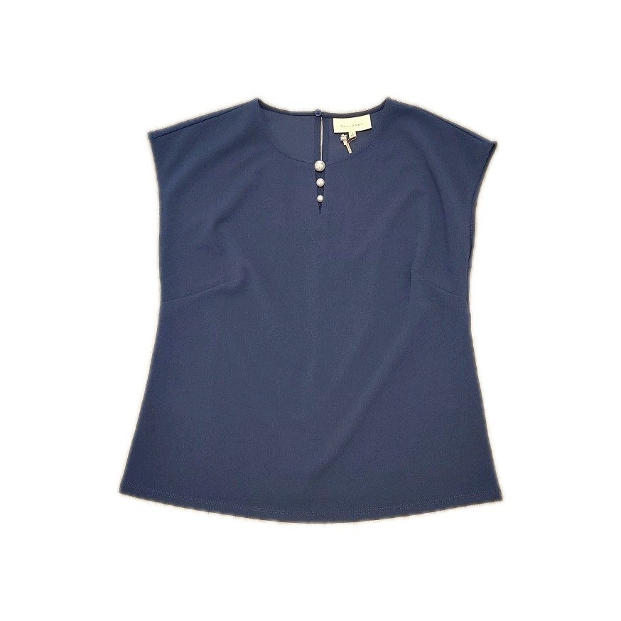 Melloday Blouse Woman’s Size Small Stretch Purple Blueish Cap Sleeve Pullover