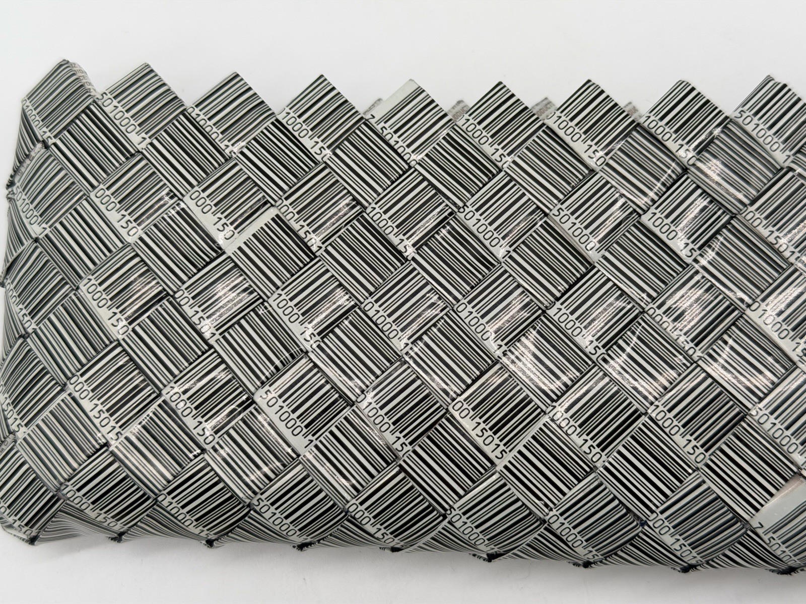 Nahui Ollin Barcode Candy Wrapper Clutch Bag